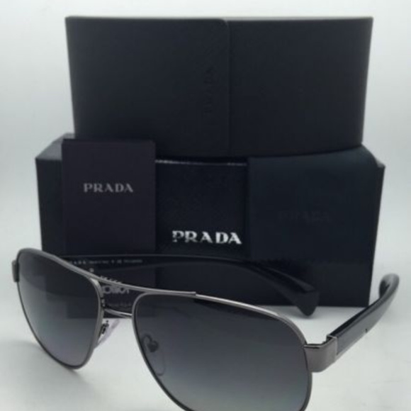 Prada SPR 52P 5AV-5W1 Gunmetal Polarized Sunglasse - Picture 3 of 3